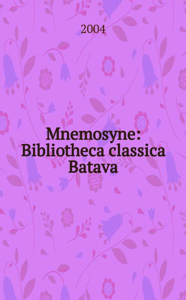 Mnemosyne : Bibliotheca classica Batava : Greek identity in the western Mediterranean = Греческая идентичность в Западном Средиземноморье