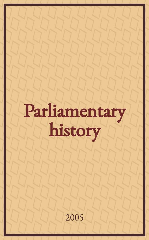 Parliamentary history : a yearbook = Парламентская история