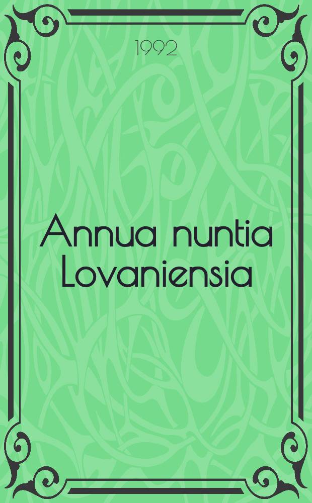 Annua nuntia Lovaniensia