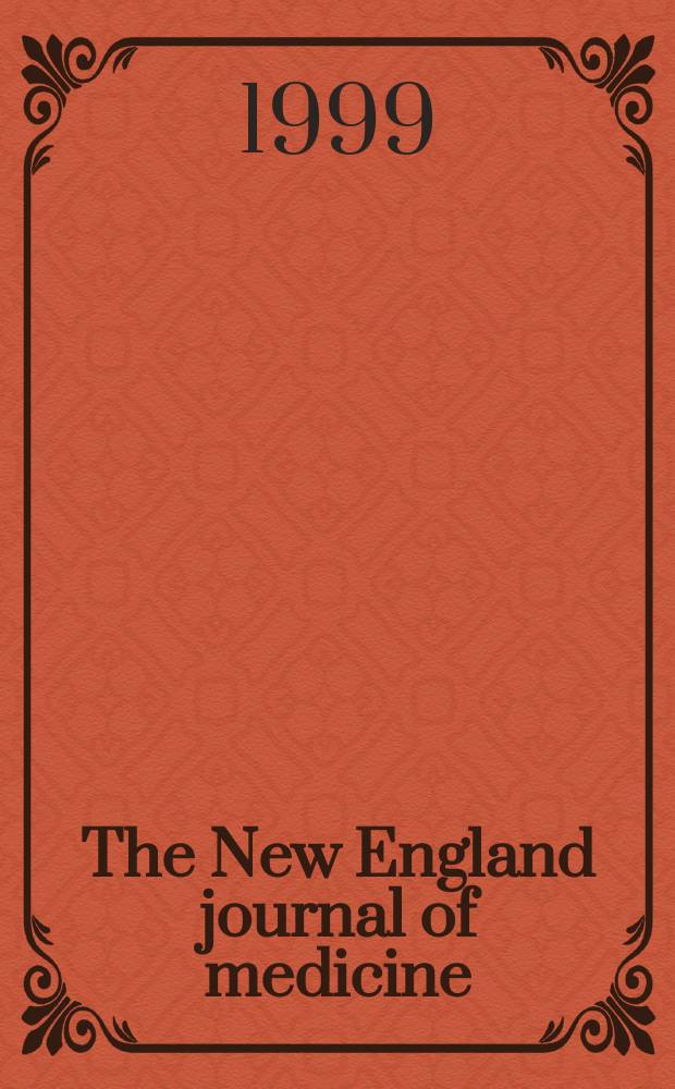 The New England journal of medicine : Formerly the Boston medical a. surgical journal. Vol. 341, № 27