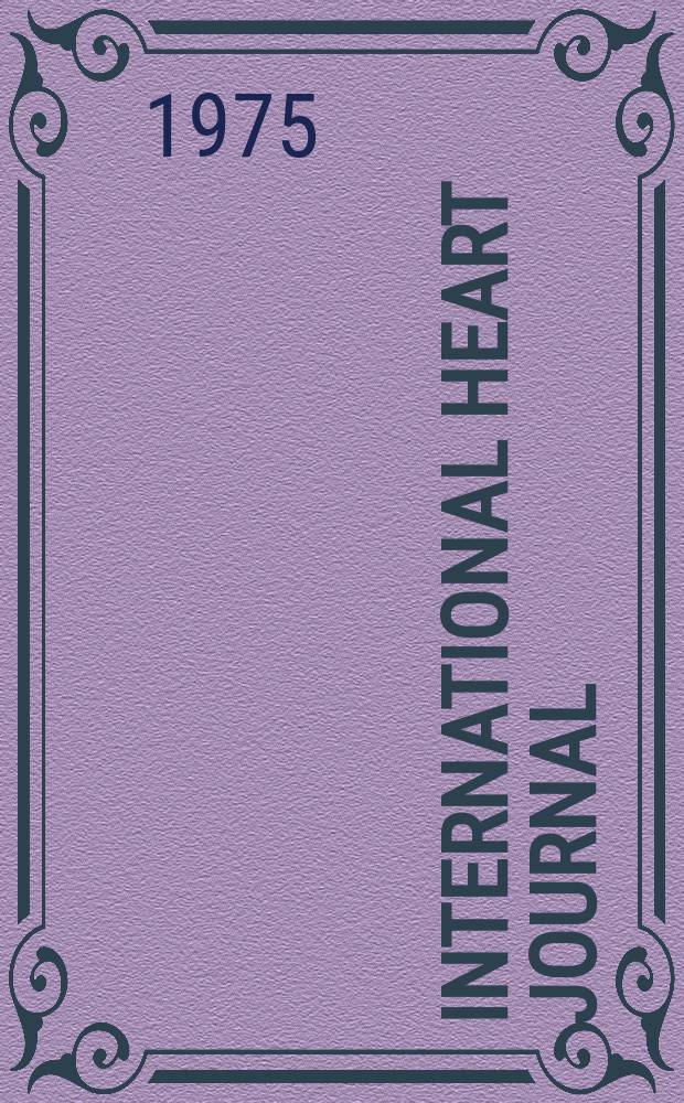 International heart journal : [Form. Japanese heart journal]. Vol.16, № 2