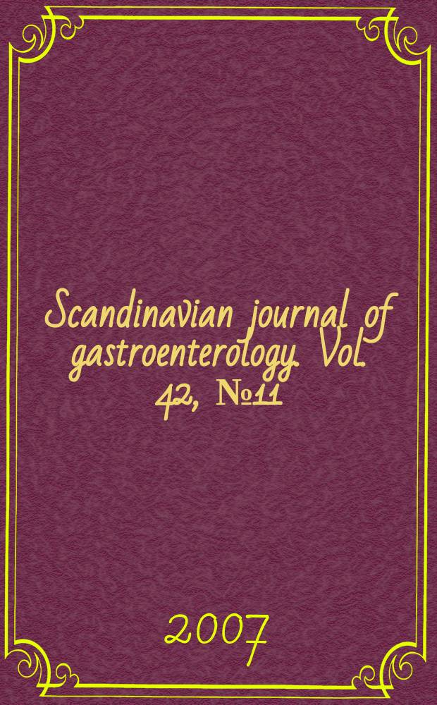 Scandinavian journal of gastroenterology. Vol. 42, № 11