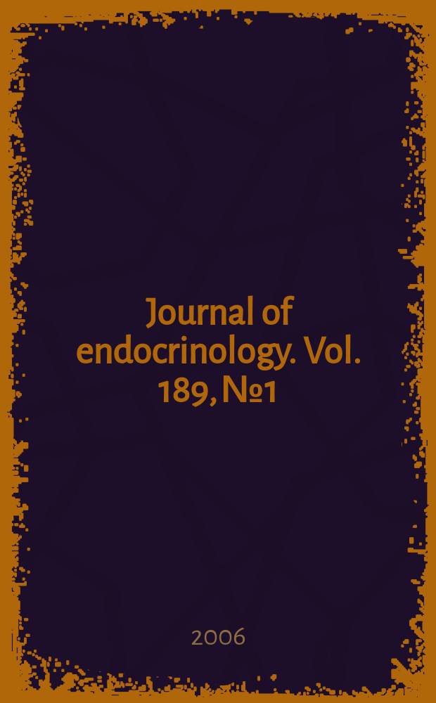 Journal of endocrinology. Vol. 189, № 1