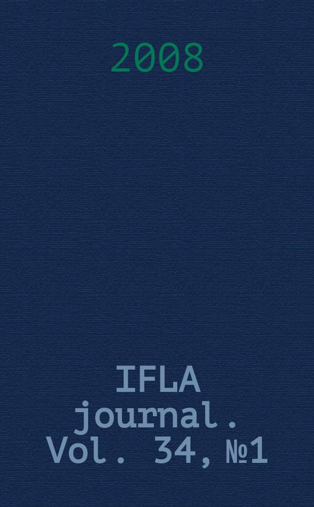 IFLA journal. Vol. 34, № 1