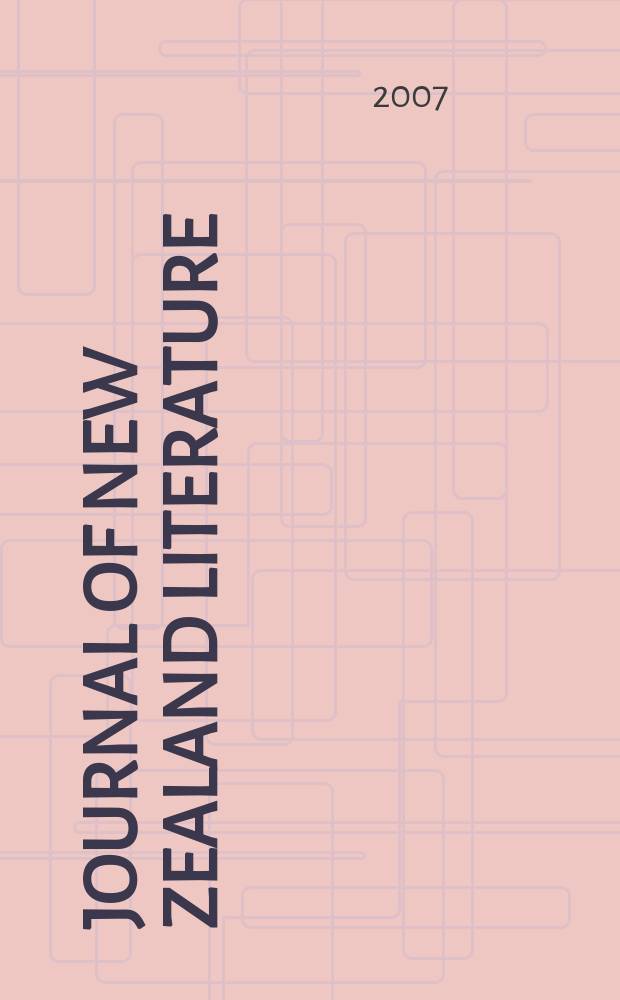 Journal of New Zealand literature : JNZL. № 24: 2 : Comparative approaches to indigenous literary studies = Журнал новозеландской литературы