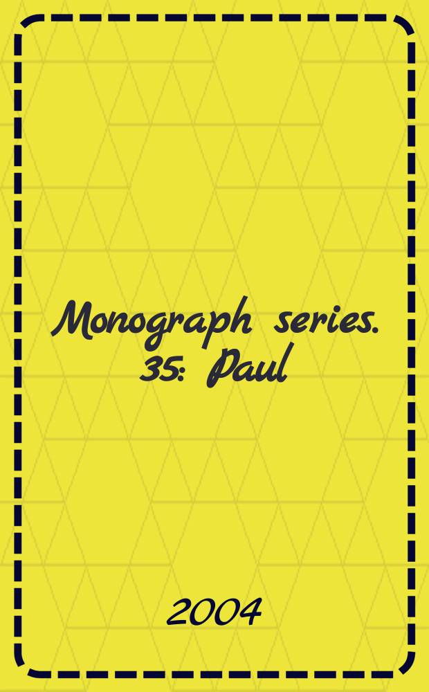 Monograph series. 35 : Paul: crisis in Galatia