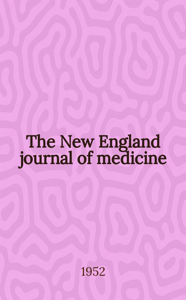 The New England journal of medicine : Formerly the Boston medical a. surgical journal. Vol. 246, № 13