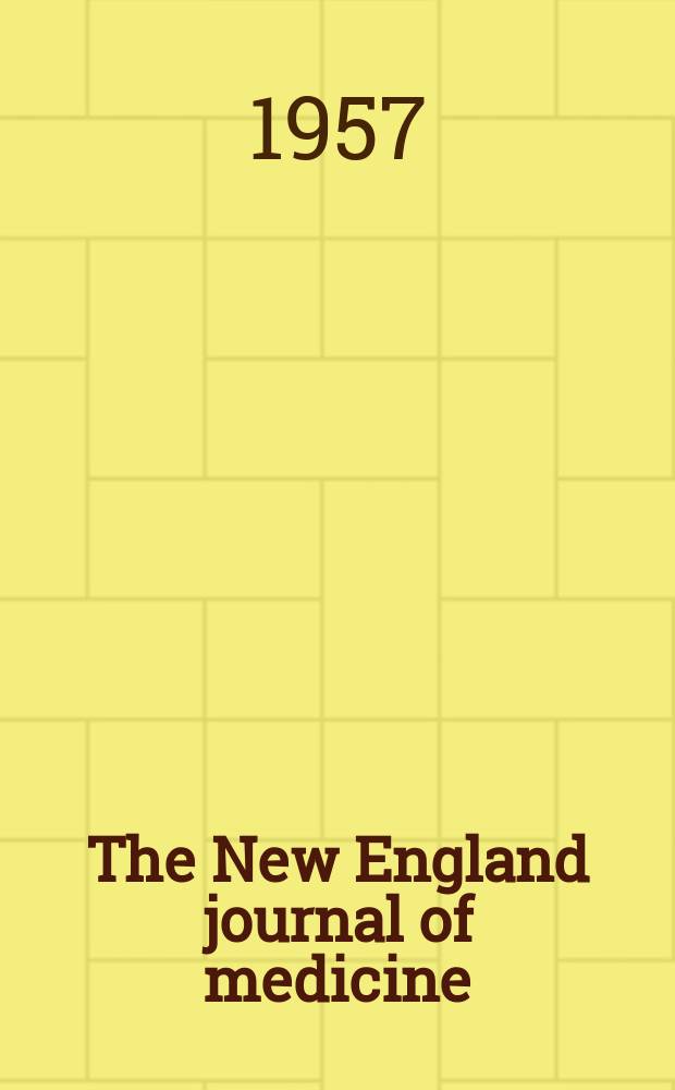 The New England journal of medicine : Formerly the Boston medical a. surgical journal. Vol. 257, № 19