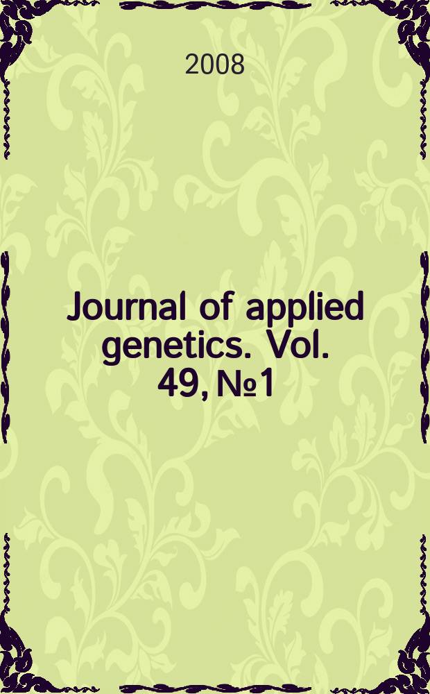 Journal of applied genetics. Vol. 49, № 1