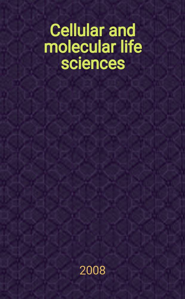 Cellular and molecular life sciences : CMLS Formerly Experientia. Vol. 65, № 22
