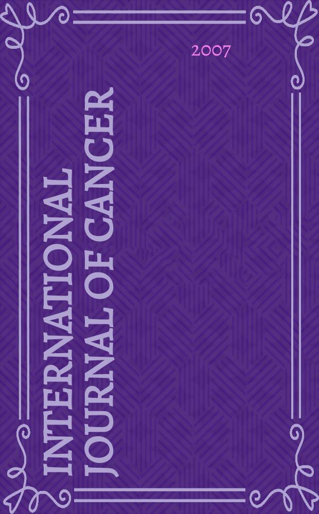 International journal of cancer : Publ. of the International union against cancer. Vol. 121, № 8