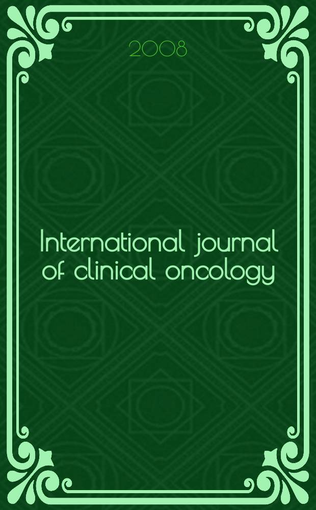 International journal of clinical oncology : Offic. j. of the Japan soc. of clinical oncology. Vol. 13, № 5