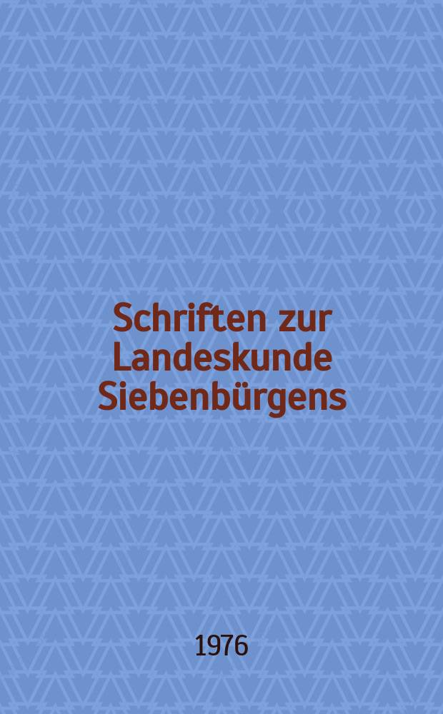 Schriften zur Landeskunde Siebenb&uuml;rgens : Erg&auml;nzungsreihe zum Siebenb&uuml;rgischen Archiv. Bd. 1 : Quellen zur Geschichte der Siebenb&uuml;rger Sachsen, 1191-1975 = Источники по истории Зибенбургской Саксонии, 1191-1975