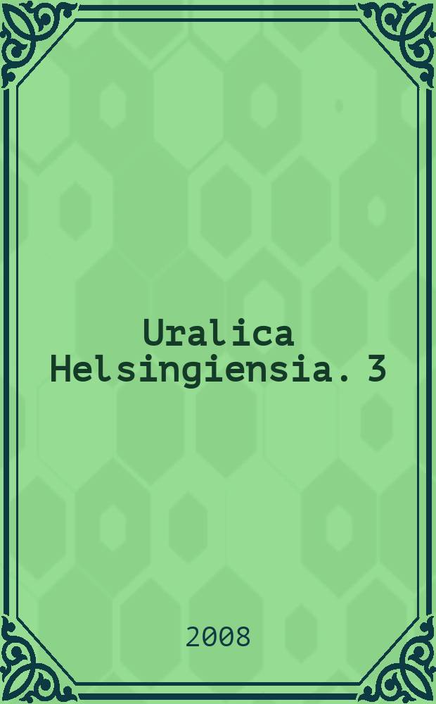 Uralica Helsingiensia. 3 : Murros = Переходное время