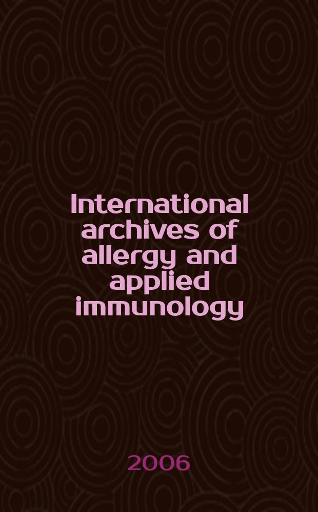 International archives of allergy and applied immunology : Official organ of the international assoc. of allergists. Vol. 139, № 1
