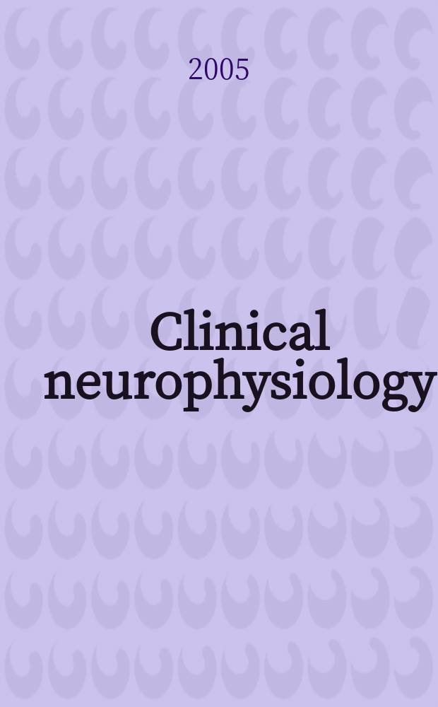 Clinical neurophysiology : Off. j. of the Intern. federation of clinical neurophysiology. Vol. 116, № 5