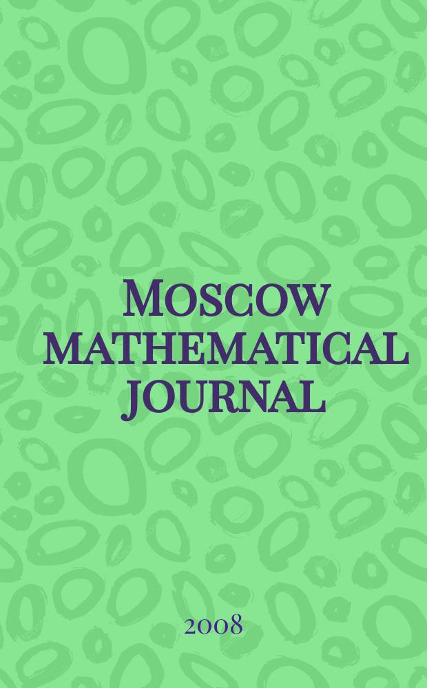 Moscow mathematical journal : MMJ. Vol. 8, № 3
