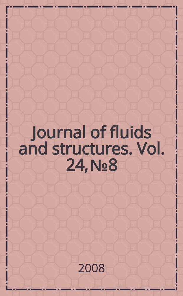 Journal of fluids and structures. Vol. 24, № 8 : Unsteady separated flows and their control