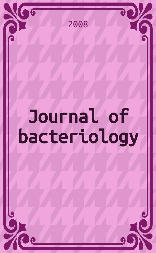 Journal of bacteriology : Offic. organ of the Soc. of Amer. bacteriologists. Vol. 190, № 24