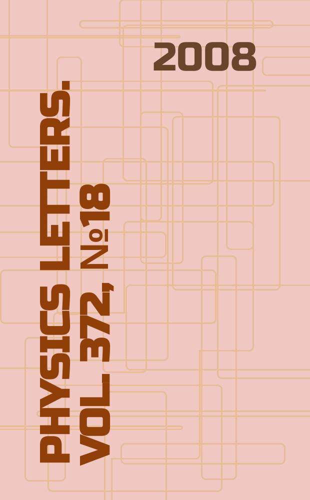 Physics letters. Vol. 372, № 18