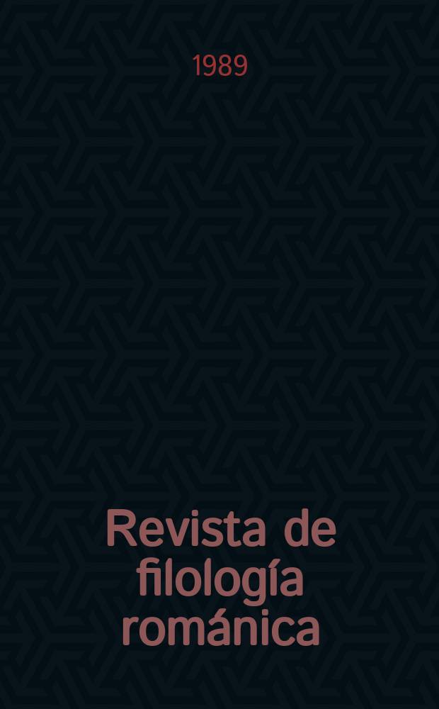 Revista de filología románica