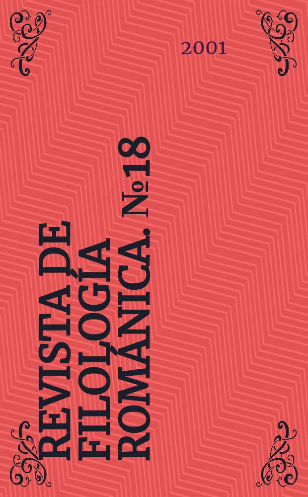 Revista de filología románica. № 18
