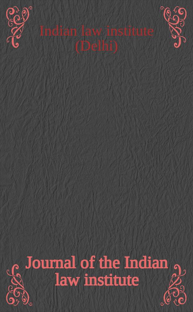 Journal of the Indian law institute