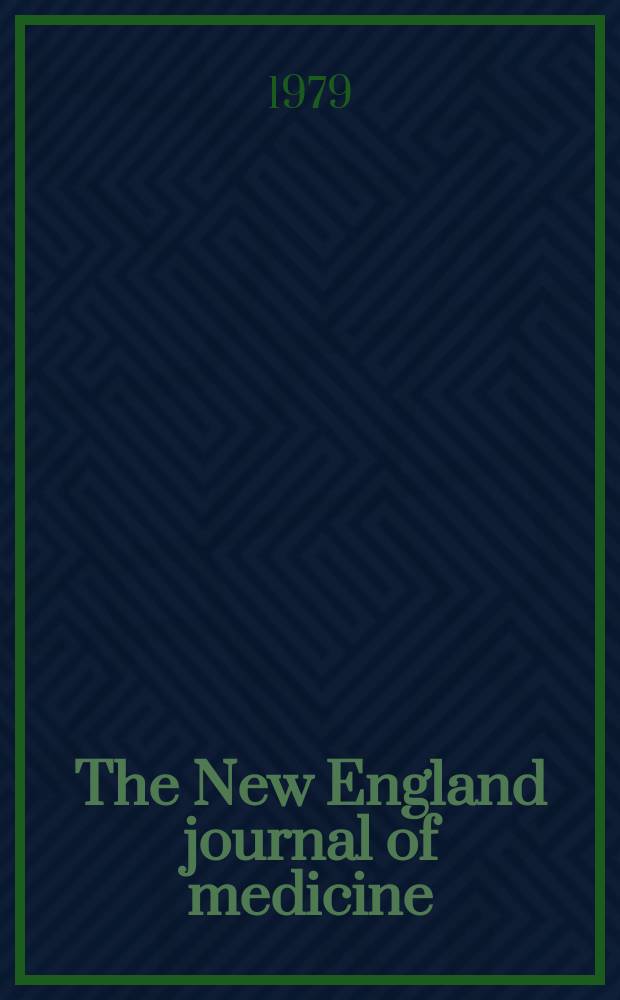 The New England journal of medicine : Formerly the Boston medical a. surgical journal. Vol. 300, № 21