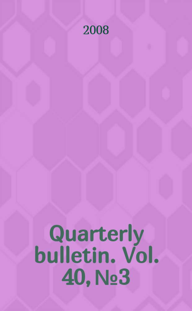 Quarterly bulletin. Vol. 40, № 3
