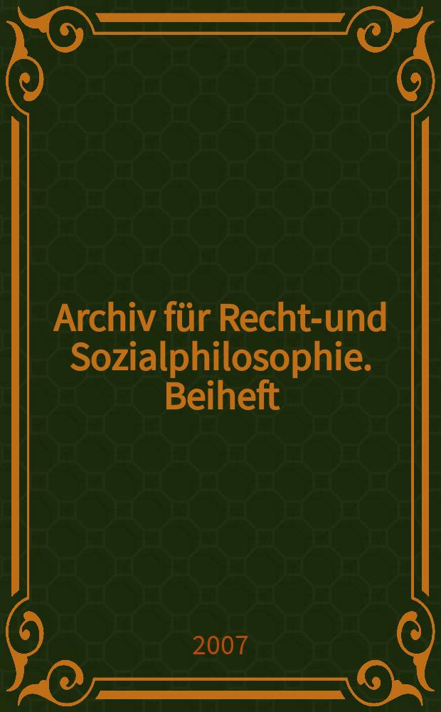 Archiv für Rechts- und Sozialphilosophie. Beiheft : Rechtswissenschaft als Kulturwissenschaft? = Право как культурология ?