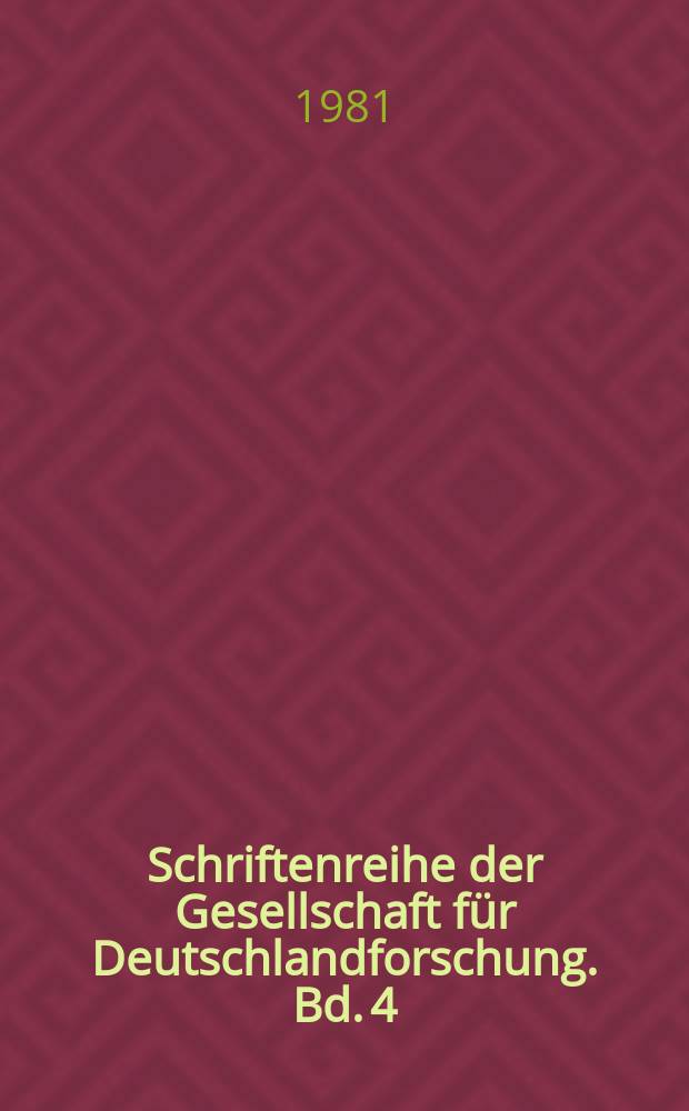 Schriftenreihe der Gesellschaft für Deutschlandforschung. Bd. 4 : Die DDR und die Tradition = ГДР и традиция