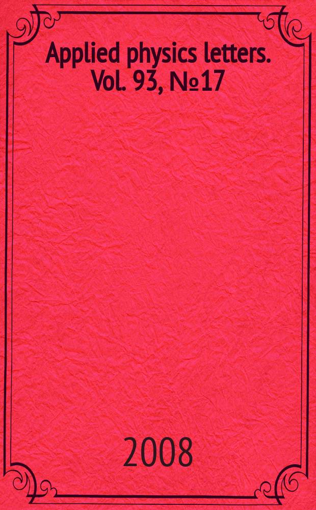 Applied physics letters. Vol. 93, № 17