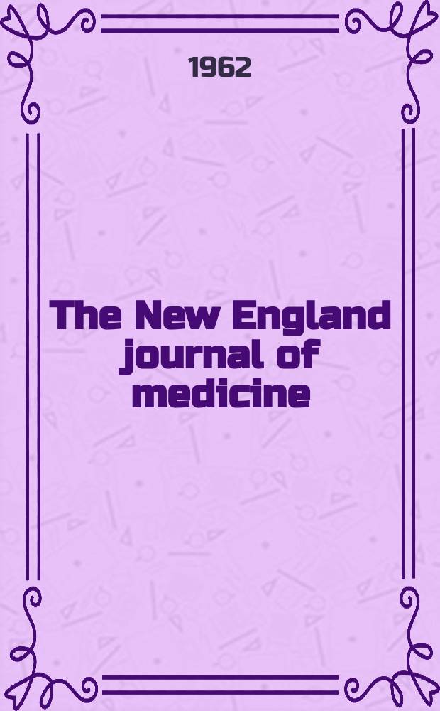 The New England journal of medicine : Formerly the Boston medical a. surgical journal. Vol. 266, № 4