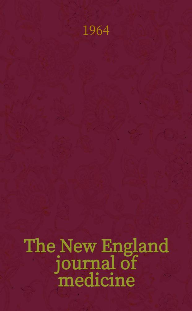 The New England journal of medicine : Formerly the Boston medical a. surgical journal. Vol. 270, № 4
