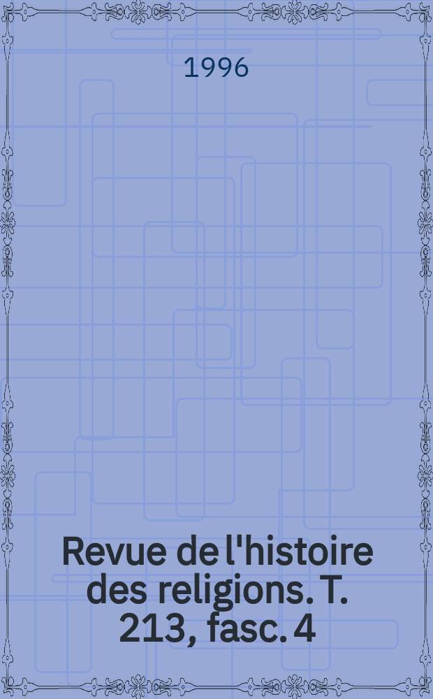 Revue de l'histoire des religions. T. 213, fasc. 4 : Langue et Kabbale