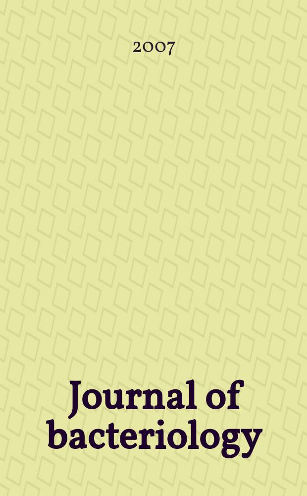 Journal of bacteriology : Offic. organ of the Soc. of Amer. bacteriologists. Vol. 189, № 8