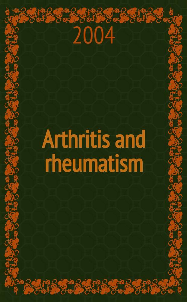 Arthritis and rheumatism : Offic. j. of the Amer. rheumatism assoc., Sect. of the Arthritis found. Vol. 50, № 1