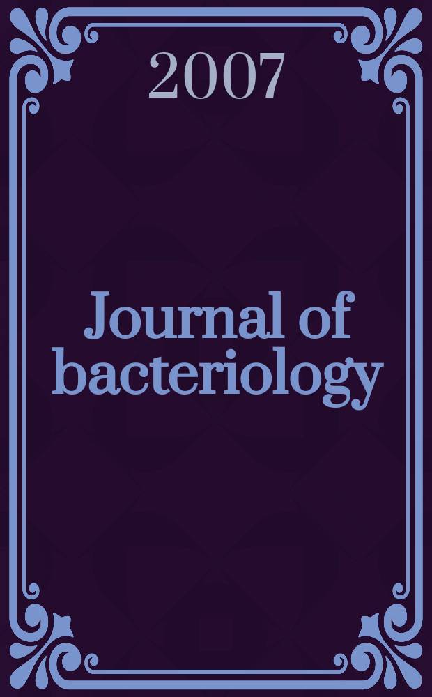 Journal of bacteriology : Offic. organ of the Soc. of Amer. bacteriologists. Vol. 189, № 18