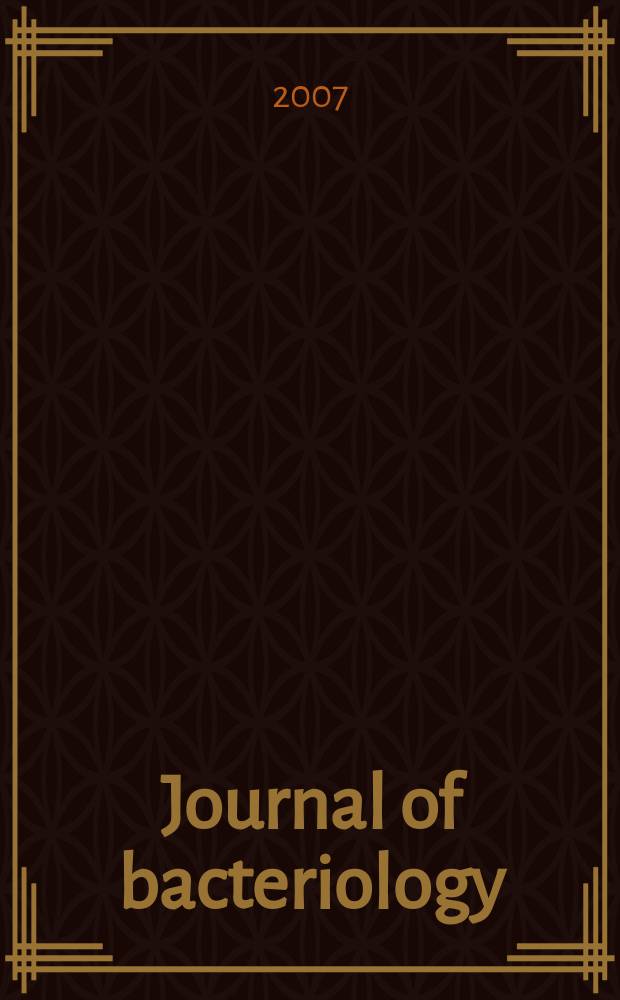 Journal of bacteriology : Offic. organ of the Soc. of Amer. bacteriologists. Vol. 189, № 23