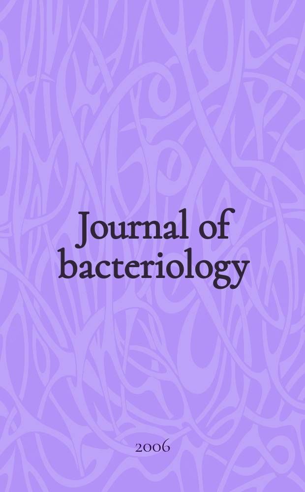 Journal of bacteriology : Offic. organ of the Soc. of Amer. bacteriologists. Vol. 188, № 9