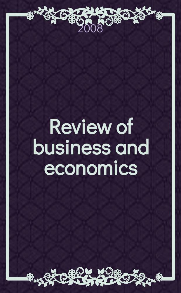 Review of business and economics : formerly known as Tijdschrift voor economie en management. Vol. 53, № 1