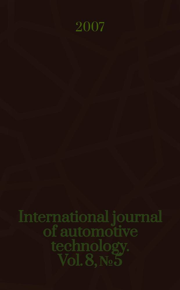 International journal of automotive technology. Vol. 8, № 5