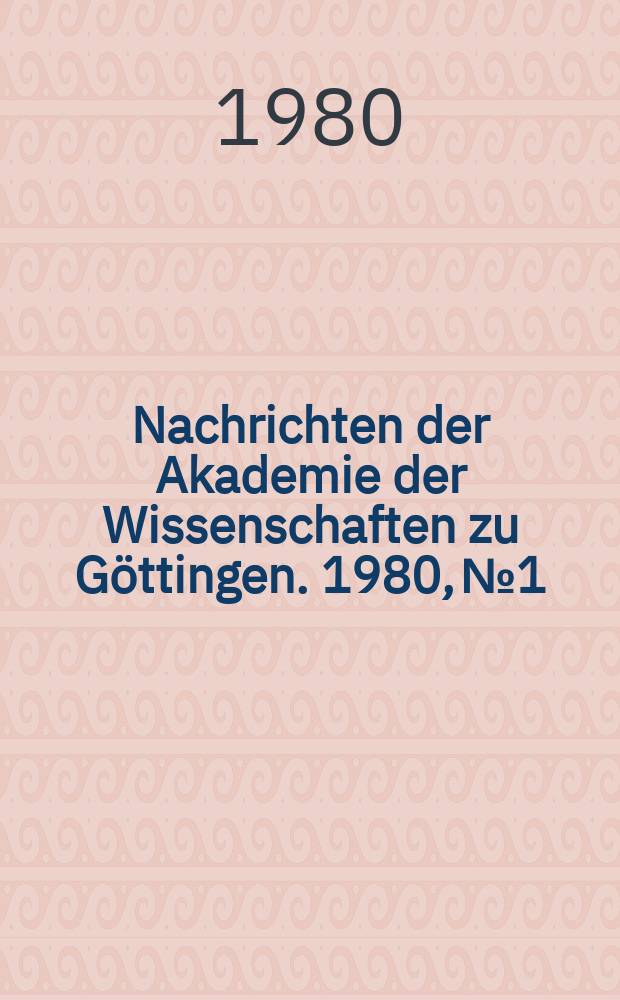 Nachrichten der Akademie der Wissenschaften zu G&ouml;ttingen. 1980, №1 : Zur Druckabh&auml;ngigkeit des K&auml;figeffekts in L&ouml;sungen
