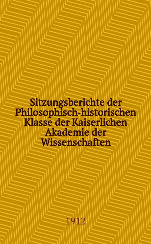 Sitzungsberichte der Philosophisch-historischen Klasse der Kaiserlichen Akademie der Wissenschaften