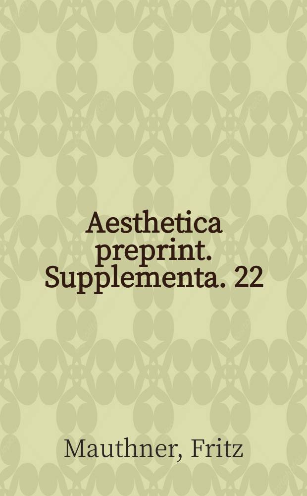 Aesthetica preprint. Supplementa. 22 : La maledizione della parola = Проклятие слова