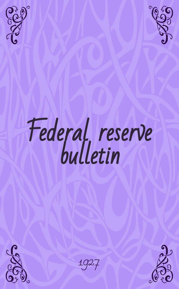 Federal reserve bulletin