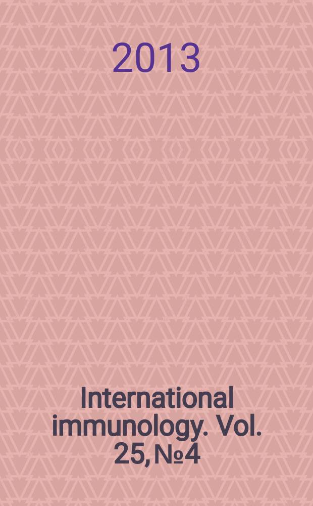 International immunology. Vol. 25, № 4