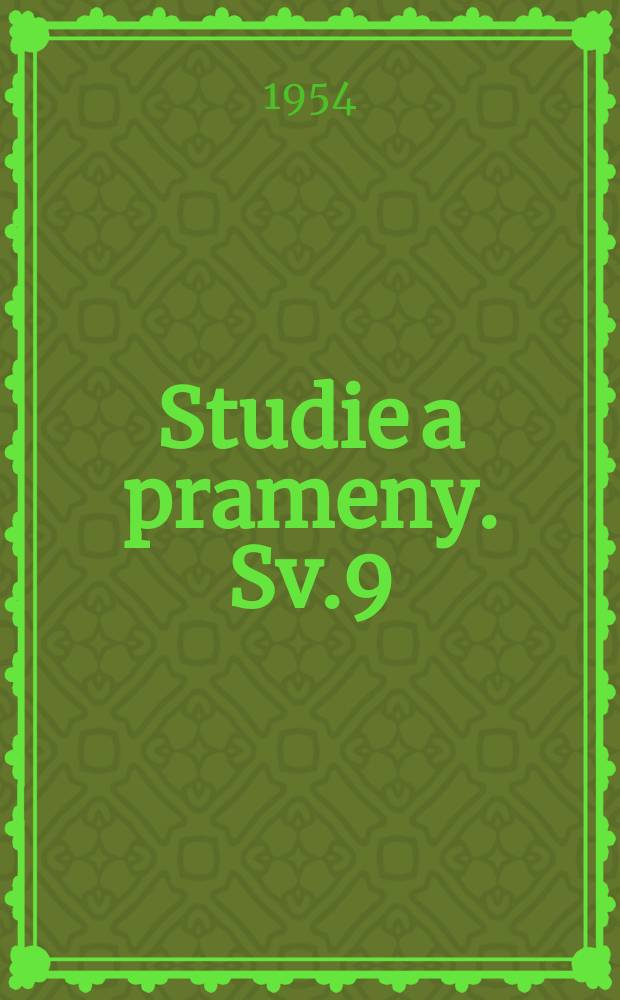 Studie a prameny. Sv.9 : Papírová chromatografie