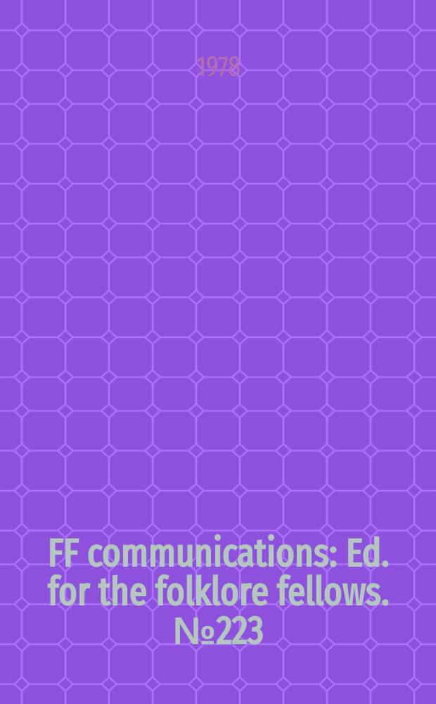 FF communications : Ed. for the folklore fellows. №223 : A type index of Chinese folktales