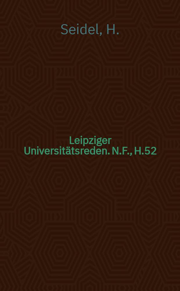 Leipziger Universit&auml;tsreden. N.F., H.52 : Zum Verh&auml;ltnis von Karl Marx ...